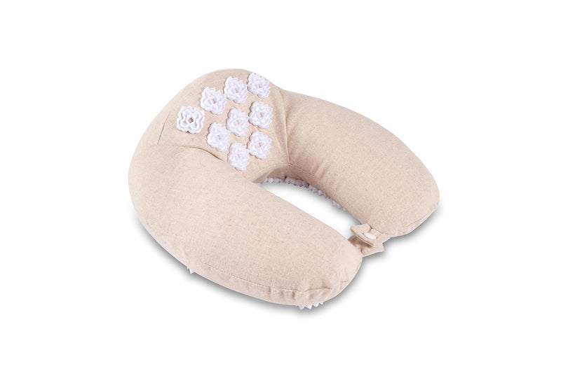 Kanjo Memory Foam Acupressure Neck Pillow - High Density Memory Foam Core - Travel Accessory Pillow - Relieves Neck Pain and Back Pain - Includes