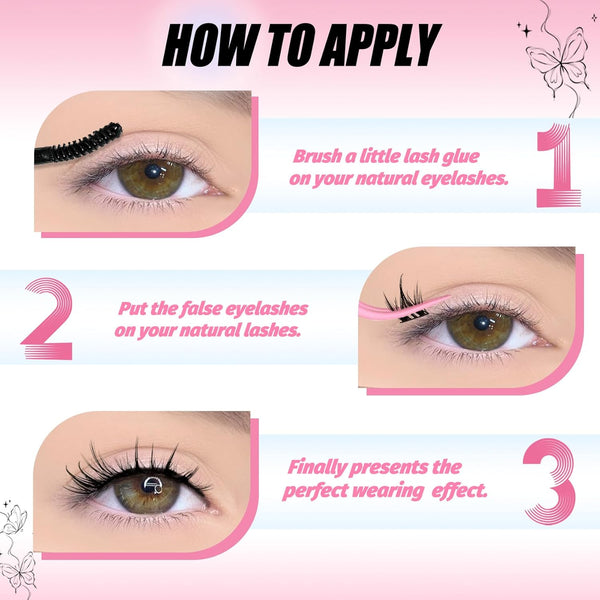 Lash Clusters Manga Eyelash Clusters Spiky Cluster Eyelash Extensions 80Pcs C Curl Individual Lashes Volume Anime Lash Clusters with Thin Band
