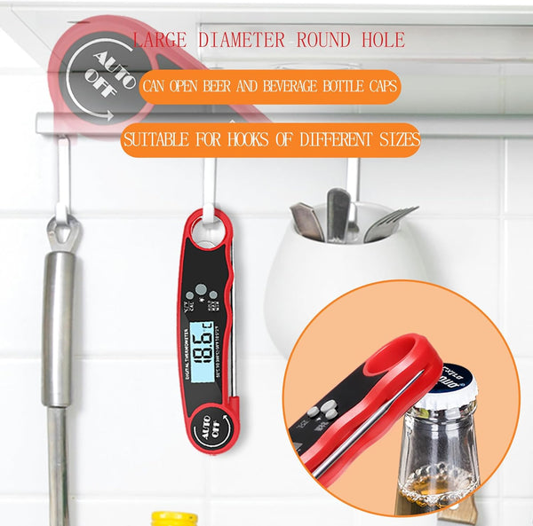 Meat Thermometer Digital, Instant Read Food Thermometer for Grilling and Cooking, Waterproof Kitchen Probe with Backlight for Home, Outdoor