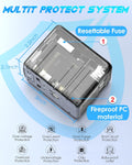 Universal Travel Adapter, 6.0A 30W 5 USB C/A Ports + 2500W AC Outlets, International Power Adapter for All USB Devices, Multi Plugs 110V 220V A/C,