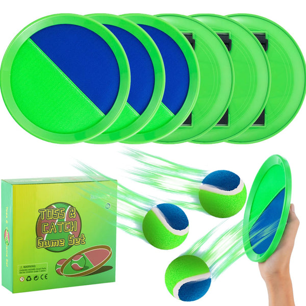 Outside Toys for Kids Ages 4-8 - Toss and Catch Ball Set, Kids Outdoor Games Yard Games for Kids and Adults with 6 Paddles and 3 Balls Toys for 3