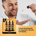 Beard Oil (3 Pack, 90Ml), Beard Growth & Conditioning Oil for Men, Hydrating Beard Moisturizer for Grooming & Care, Sandalwood, Cedarwood, Sweet