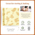 Bee'S Wrap Beeswax Wraps for Food - Honeycomb Cut to Size Wax Paper Roll - Made in USA Reusable Waxed Paper & Bowl Covers - Organic & Eco-Friendly