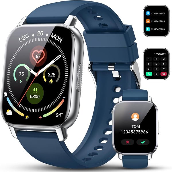 Smart Watch for Men Women, 1.85" HD Screen Smartwatch (Answer/Make Call) with Heart Rate Sleep Monitor Pedometer, 110+ Sports Mode Fitness Watch,