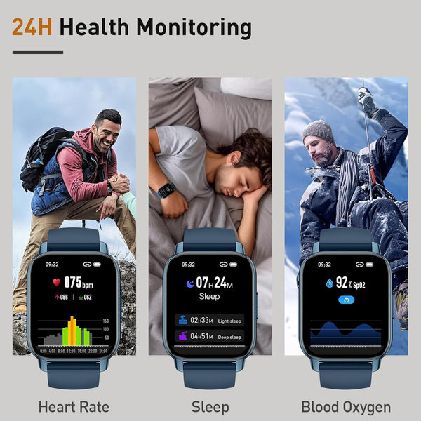 Smart Watch for Men Women, 1.85" HD Screen Smartwatch (Answer/Make Call) with Heart Rate Sleep Monitor Pedometer, 110+ Sports Mode Fitness Watch,