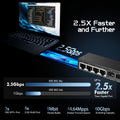 Binardat 4 Port 2.5G Web Managed Switch with 2X10G SFP+ Slot, Ultra-Mini Size, Support Trunk/Lacp/Vlan/Qos, Metal Multi-Gigabit Desktop/Wallmount