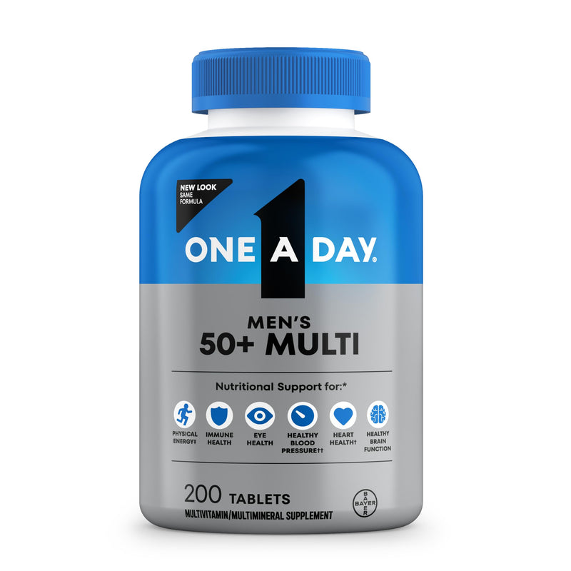 One A Day Men’s 50+ Healthy Advantage Multivitamin, Multivitamin for Men with Vitamins A, C, E, B6, B12, Calcium and Vitamin D, Tablet, 200 Count