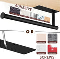 Paper Towel Holder under Cabinet Wall Mount,Self Adhesive and Drilling Paper Towel Holders,Sus304 Stainless Steel Paper Towel Roll Rack,Black