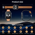 Smart Watch for Men Fitness Tracker: 1.96" Military Smartwatches with Bluetooth Call Three Lights Flashlight Watch Compatible Android Ios Phone