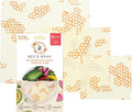 Bee'S Wrap Beeswax Wraps for Food - Honeycomb 3 Pack (S, M, L) Made in USA Reusable & Organic Food Wraps, Sandwich Wrap & Bowl Covers -