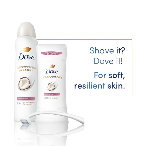Dove Advanced Care Antiperspirant Caring Coconut, 2 Count Deodorant Stick for Women, for 48 Hour Protection And Soft And Comfortable Underarms,