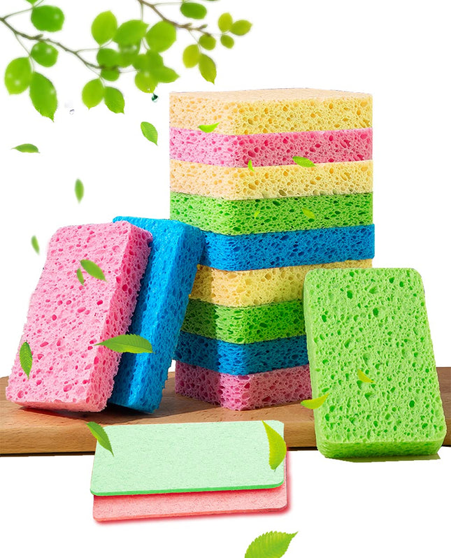 METUUTER 12-Count Kitchen Sponges- Compressed Cellulose Sponges Non-Scratch Natural Dish Sponge for Kitchen Bathroom Car