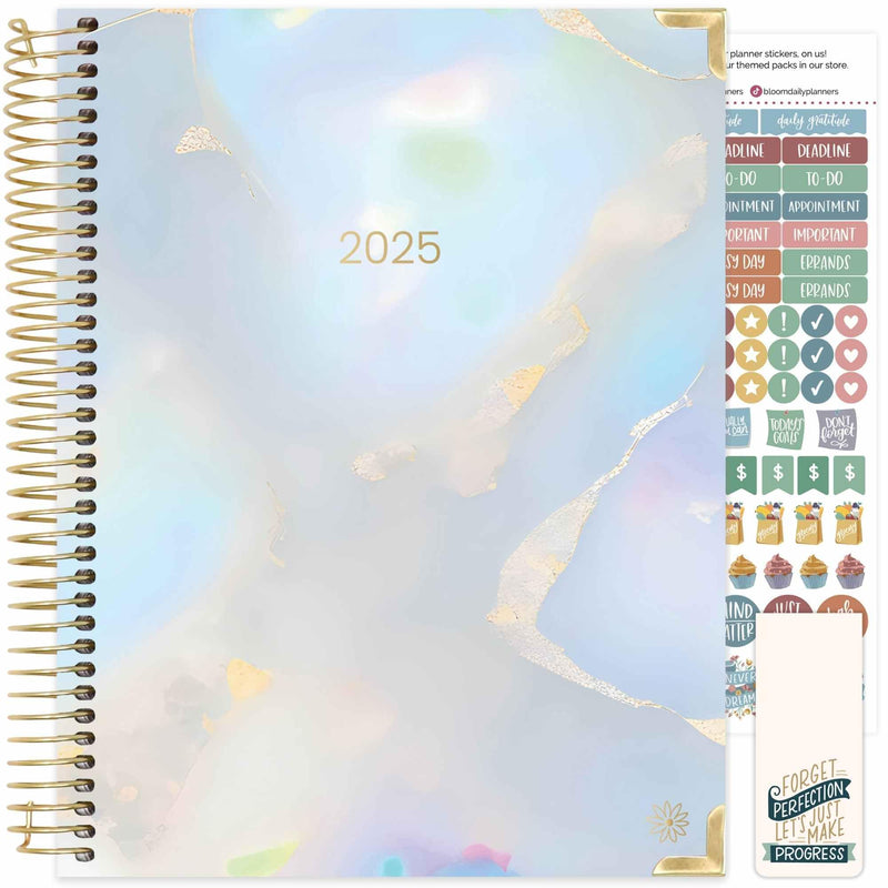 Bloom Daily Planners HARDCOVER 2025 (8.5" X 11") Calendar Year Day Planner (January 2025 - December 2025) - Aesthetic Goal Organizer - Monthly &
