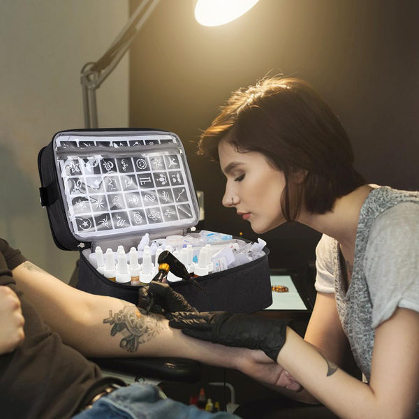 Tattoo Carrying Case Tattoo Supplies Organizer Tattoo Kit Box Case Tattoo Equipment Storage Bag Tattoo Travel Tattoo Storage Organizer for Tattoo