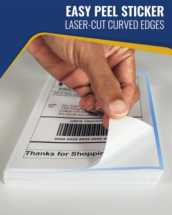 Shipping Labels 4X6 Inch - Shipping Label for Inkjet Printer and Laserjet, Mailing Postal Shipping Stickers 4X6 Printer Paper, White Opaque -