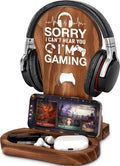Gamer Gifts for Teenage Boys, Gaming Headphone Stand for Men, Gaming Room Decor Wooden Headset Holder, Son Boyfriend Husband Game Lover Gifts