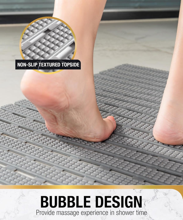HITSLAM Shower and Bathtub Mat Non Slip, 27X15 Inch Bath Mat for Tub, Quick Drain Bath Tub Mat, Shower Floor Mat with Suction Cups, Bathroom