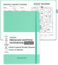 Premade Bullet Dotted Journal Notebook, Pre-Made Dot Grid Journaling with Undated Weekly & Monthly Planner - 12 Month Organization for Habit /