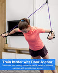 Resistance Exercise Band with Handles, Workout Band Weight Band for Physical Therapy,Strength Training Home Gym Fitness,With Door Anchor & Storage