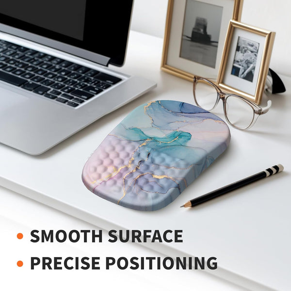 Ergonomic Mouse Pad Wrist Support with Massage Design, Wrist Rest Pain Relief Mousepad with Memory Foam&Non-Slip PU Base, Mouse Pads for Wireless