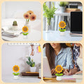 Crochet Flowers Artificial Sunflower for Office Desk Car Dashboard Decor, Funny Gifts for Women Birthday Christmas Party Decorations Motivational