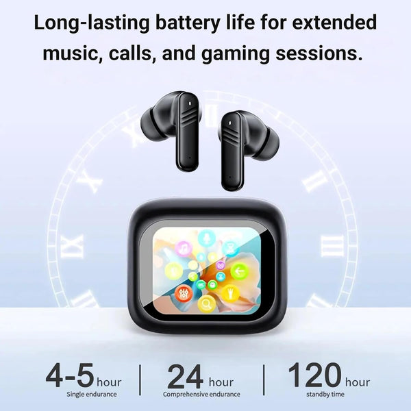 LX-10 Hybrid Active Noise Cancelling Wireless Earbuds BT 5.4 Play Time 4-5 Hours Stereo In-Ear Headphones, Environment Noise Cancelling Gaming