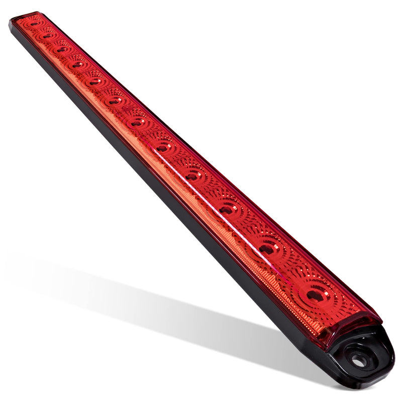 True Mods 16 Inch 12 Red LED Trailer Light Bar Strip [Brake + Sequential Turn Signal][Dot FMVSS 108 SAE S2I6U2PS] IP67 Submersible Rear Running