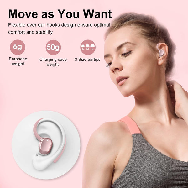 Ear Buds Wireless Earbuds, Hifi Stereo Bluetooth 5.3 Running Headphones with Dual LED Display 30Hrs Playtime, Built-In Mic, Type-C, In-Ear