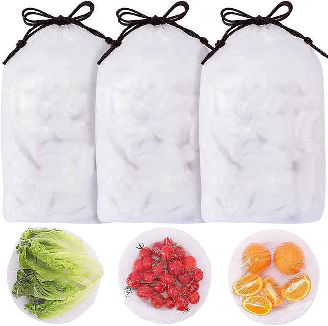 300PCS Fresh Keeping Bags,Elastic Food Storage Covers,Universal Kitchen Wrap Seal Caps,Food Covers Stretch Reusable,Stre