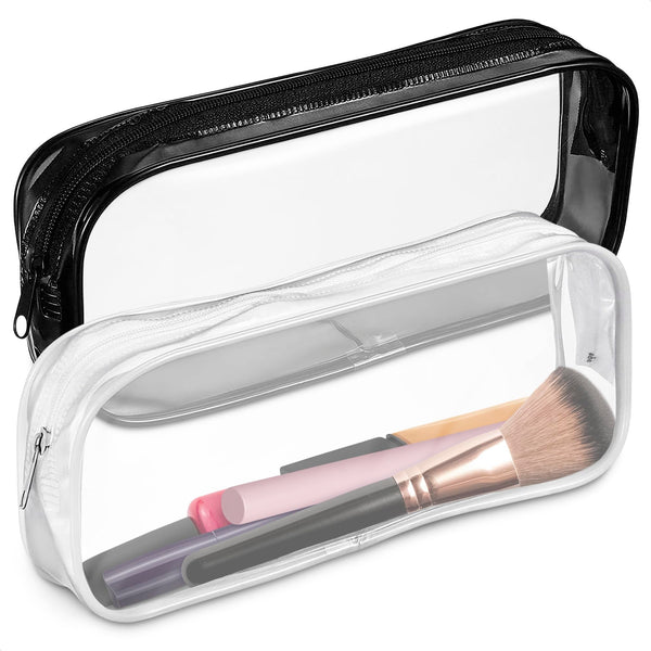 Small Makeup Bag for Purse â 2 Pcs Clear Zipper Pouches, Soft, Elastic, Waterproof Plastic Small Cosmetic Bag for Purse, Space-Efficient, Stylish