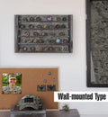 J JACKCUBE DESIGN Rustic Wood Wall Mount Coins Display Rack - 5 Tier Military Holder for Army, Air Force, Navy Awards Collectors Shelf - MK590A