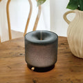 Elegant Fabric Aroma Diffuser - Quiet Essential Oil Diffuser with Soft Night Light, Perfect for Home, Office, and Yoga Space (M35-Black)