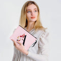 Vavabox A-Z Personalized Makeup Bag, Birthday Gifts for Women Mom, Gifts for Best Friend, Bride Bridesmaid Cosmetic Bag (A, Pink)