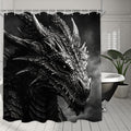 Dragon Shower Curtain for Bathroom, Black and White Boho Shower Curtain Set, Animal Fabric Modern Waterproof Bathroom Decor with 12 Hooks 72X72In
