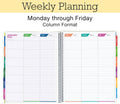 Aug 2025-Jul 2026 Lite Teacher Lesson Planner Notebook 8.5X11 Daily Weekly Monthly Organizers - Includes 7 Periods, Dated Calendar, Page Tabs,