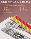 Nicpro 4 Pack Carpenter Pencil with Sharpener, Mechanical Carpenter Pencils with 52 Refills, Construction Pencil Heavy Duty Woodworking Pencils