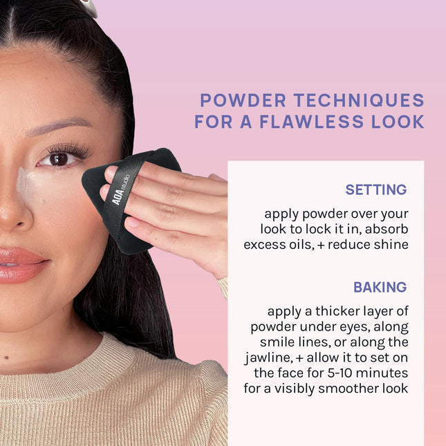 AOA Studio Velvet Puffs Makeup Puff Set of 6 Loose Powder Body Powder, Velour Makeup Blender Sponge Foundation Blending 