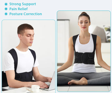 KD Back Brace Posture Corrector - Full Support for Women and Men - Straighten Shoulders, Relieve Upper and Lower Back Pa