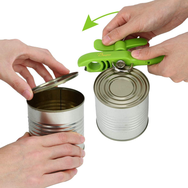 Home Kitchen Restaurant Safety Bottle Jar Wine Manual Can Opener&Bangrui Professional 4-in-1 Can Opener keeps smooth edges. With a corkscrew