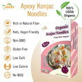 Apexy Organic Shirataki Konjac Noodle 8 Pouches Total 42.24Oz. Low Calorie, Low-Carb Gluten Free, Vegan, Keto and Paleo-Friendly. (Angel Hair Shapes)