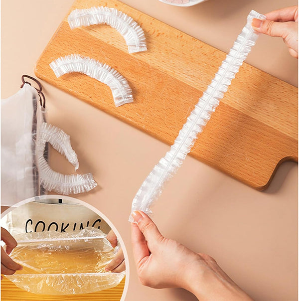 300Pcs Reusable Elastic Food Covers - Universal Stretchable Clear Adjustable Plastic Plate & Bowl Covers, Outdoor Fresh Keeping Bags, Kitchen
