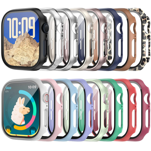 COMMUTER [16 Pack] for Apple Watch Series 10 42Mm Screen Protector, (2024 New) Hard PC Ultra-Thin Protective Face Cover Built-In Tempered Glass