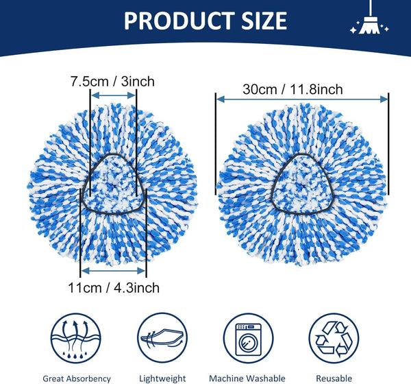 6 Pack Spin Mop Replace Head for O-Cedar Rinseclean 2 Tank Mop System,Mop Head Refill Replacement for O-Cedar Rinseclean 2 Tank System - Easy to
