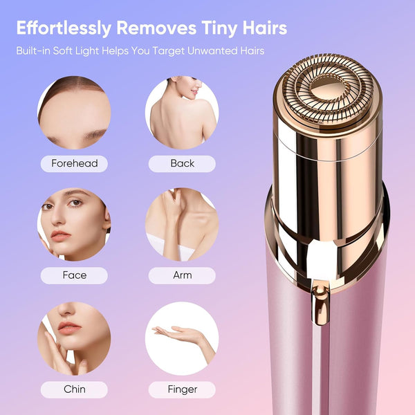 Facial Hair Remover for Women- as Seen on TV Painless Face Shaver -Mini Hair Remover, Electric Razor Shaver Portable Bikini Epilator for Lips,