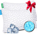 SUPA MODERN Cooling Bed Pillows for Sleeping 2 Pack Shredded Memory Foam Pillows Queen Size Set of 2, Adjustable Cool Pillow for Side Back Stomach