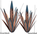Jesokiibo 2Pcs Tequila Rustic Sculpture DIY Metal Agave Plant Home Decor Rustic Hand Painted Metal Agave Garden Ornaments Outdoor Decor Figurines