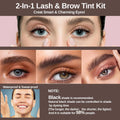 2-In-1 Eyelash & Eyebrow Kit, Professional Lash & Brow Color Kit, Lasting for 6 Weeks DIY Hair Coloring for Salon Home Use 7Ml (Black)