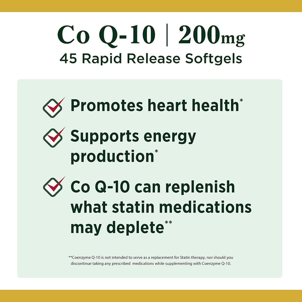 Nature'S Bounty Coq10, Heart Health and Healthy Aging, Dietary Supplement, 200Mg, 45 Rapid Release Softgels