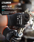 LANON Safety Work Gloves for Men and Women, 18 Pairs Mechanic Black Working Gloves with Grip Odorless PU Coated, Seamless Knit, Full Fingertip