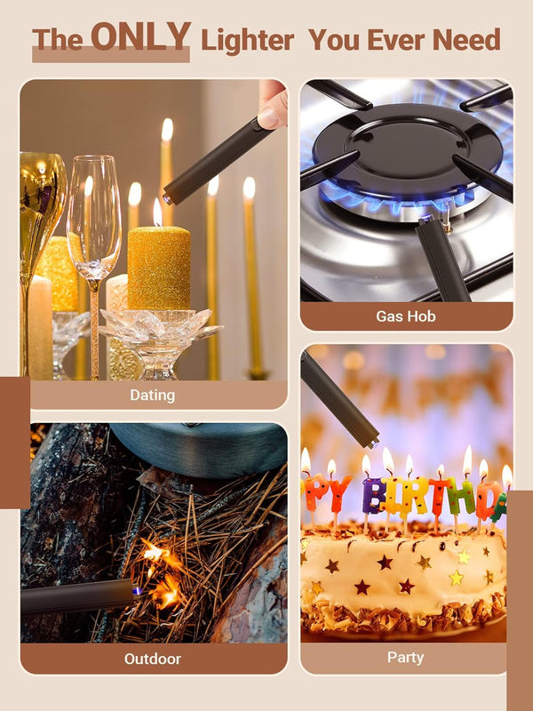 Candle Lighter Stocking Stuffers for Women Men, Electric Candle Lighter USB Rechargeable Graduation Gifts for Him Wife Grandma Girlfriend Safety
